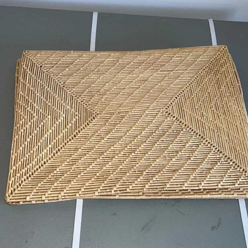 Set of 4 used woven rattan dinner table Placemats